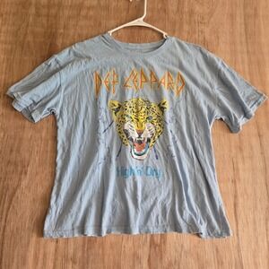 Def Leppard High n Dry Graphic Tee Light Blue Band T-Shirt Leopard 2024 XXL